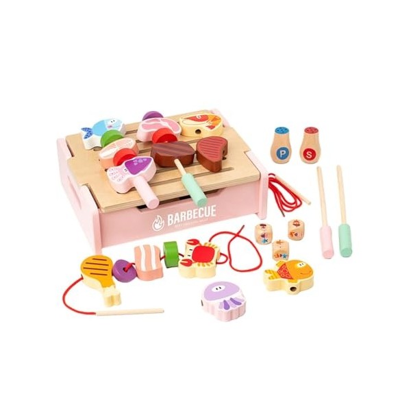 Amagogo Enfants Barbecue Enfants Jouer Ensemble de Cuisine Jouer Jeu de rôle Camping Cuisine Playset Playset pour Filles Enfa