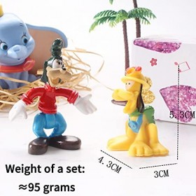 Ropniik 6PCS Mouse Figurines,Mouse Mini Figurines Kit,Kawaii Anime Figures,Décorations de Gâteaux,Décorations de Voitures,Jou