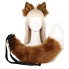 Ensemble de déguisement de simulation danimaux à deux éléments pour cosplay, queue de renard, queue de loup, oreilles danim