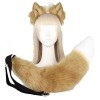 Ensemble de déguisement de simulation danimaux à deux éléments pour cosplay, queue de renard, queue de loup, oreilles danim