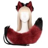 Ensemble de déguisement de simulation danimaux à deux éléments pour cosplay, queue de renard, queue de loup, oreilles danim
