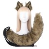 Ensemble de déguisement de simulation danimaux à deux éléments pour cosplay, queue de renard, queue de loup, oreilles danim