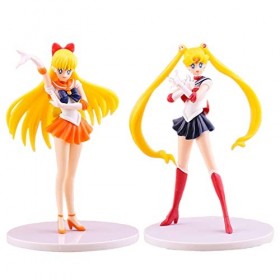 Sailor Moon Action Figure Modèle 2pcs Sailor Moon Décoration de gâteau de Personnages danime, Figurine de Collection Sailor 