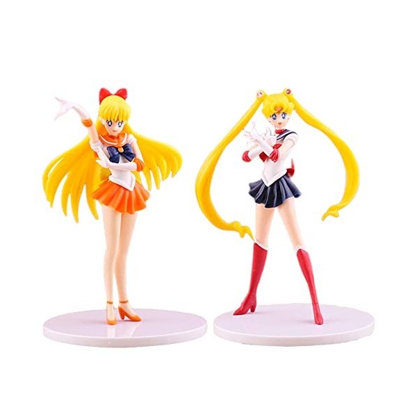 Sailor Moon Action Figure Modèle 2pcs Sailor Moon Décoration de gâteau de Personnages danime, Figurine de Collection Sailor 