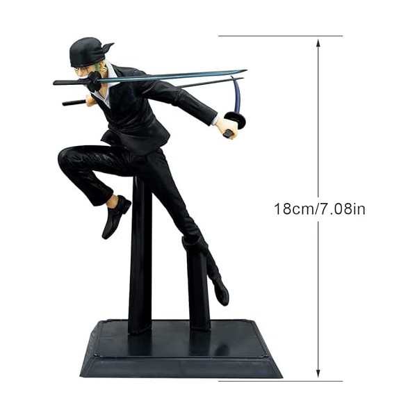 PIECEOFSTYL - One Piece - Figurine 18 cm - Zoro Roronoa - Noir 3 Sabres Version - ZR3S/2022