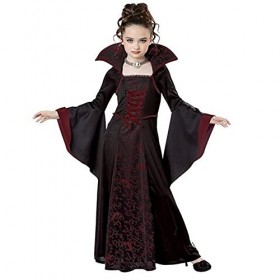 Rubu22a Robe Vampirin pour fille - Costume dHalloween - Halloween - Doux ou aigre - Jeu de rôle - Cosplay A4 Vin, 140 