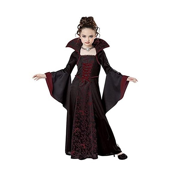 Rubu22a Robe Vampirin pour fille - Costume dHalloween - Halloween - Doux ou aigre - Jeu de rôle - Cosplay A4 Vin, 140 