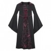 Rubu22a Robe Vampirin pour fille - Costume dHalloween - Halloween - Doux ou aigre - Jeu de rôle - Cosplay A4 Vin, 140 