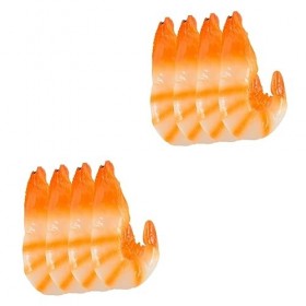 Abaodam 8 Pièces Simulation Modèle De Crevette De Mer Jouet pour Enfants Jouets Alimentaires Fausses Crevettes Modèle De Nour