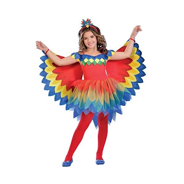 amscan 9903520 Déguisement de fée perroquet coloré pour fille 9-10 ans
