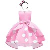 IBTOM CASTLE Robe Minnie pour fille - Noël - Carnaval - Halloween - Costume vintage à pois - Princesse tutu Hi-Lo - Avec orei