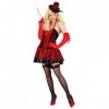 "BURLESQUE GIRL" dress with attached garters, mini top hat - S 