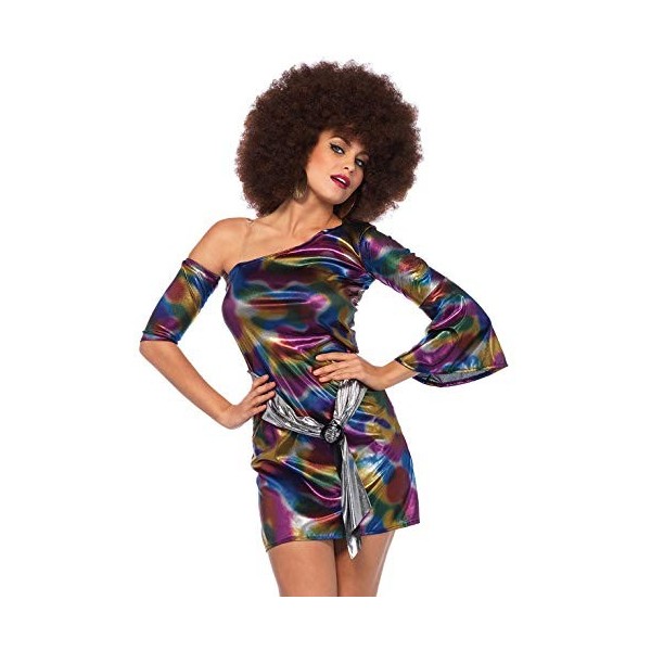 Leg Avenue- Disco Chick Dress Adult Sized Costumes, 85588-10105-Sml/Med-Multicolor, Multicolore, S/M EUR 38-40 