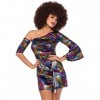 Leg Avenue- Disco Chick Dress Adult Sized Costumes, 85588-10105-Sml/Med-Multicolor, Multicolore, S/M EUR 38-40 