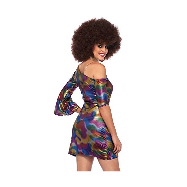 Leg Avenue- Disco Chick Dress Adult Sized Costumes, 85588-10105-Sml/Med-Multicolor, Multicolore, S/M EUR 38-40 