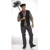 Ensemble avec costume et brosse de ramonage pour déguisement en Dick Van Dyke, le ramoneur Bert de Mary Poppins - Taille adul