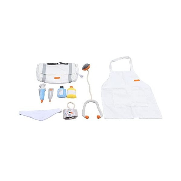 CCYLEZ Kit de jeu de médecin, jeu de rôle de médecin, peluche douce, favorise la relation, thermomètre, coins ronds avec sac 