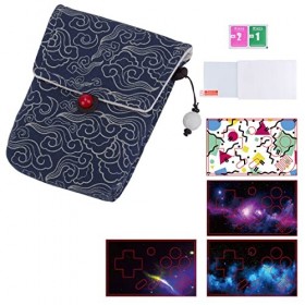 GRAE Kit daccessoires pour console de jeu Miyoo Mini Plus, kit dautocollants, verre trempé, sac de rangement