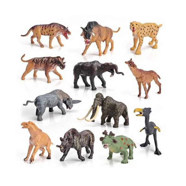 RANJIMA Lot de 10 figurines danimaux de la forêt - Mini figurines danimaux de la forêt - Figurines miniatures - Décoration 