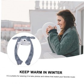 Toyvian 3 Pcs Chapeau Mobile Filles Robes Chapeau Moelleux Costume De Lapin Chapeau De Chien En Peluche Oreilles Mobiles Chap