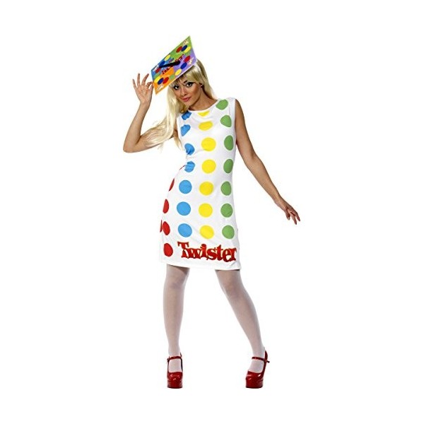 Smiffys Licenciado oficialmente Costume Twister Ladies, Multicolore, avec robe et chapeau