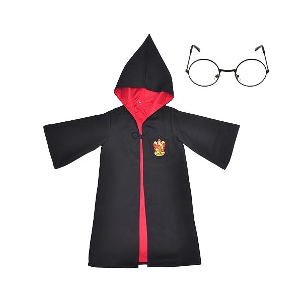 CosplayStudio Gryffondor Costume pour enfant pour les petits fans de Potter | Manteau & lunettes | Taille : 110