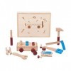 Milageto Boîte à outils, jouets de Construction, jeu de rôle, ensemble doutils pour enfants, ensemble doutils en bois pour 