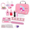 UNOR Kit de jeu pour enfants - Maquillage pour fille - Jouet avec sirène - Sac de rangement portable - Cadeaux de Noël créati