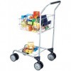 Bayer Design Design-75000AA 75000AA Chariot de Courses Enfant Jouet supermarché, avec siège Rabattable et Accessoires, Argent