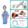 MSHK Jeu Dimitation Jouet Docteur Malette Docteur en Bois Imitation Docteur Jouet Jeu De Rôle pour Enfants Garçons Filles