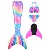 shepretty Queues de Sirène Mermaid Bikini Maillots de Bain Costume Cosplay pour Filles,M9,130