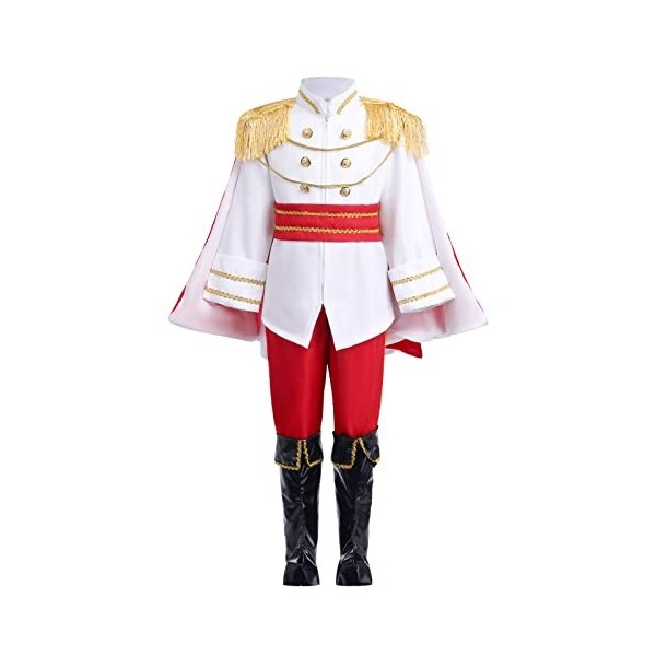 Costume de prince charmant pour garçons,Tenue de prince royal à manches longues, veste, pantalon, couronne, ceinture, ensembl