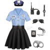 Miulruma Costume de police pour fille - Costume dofficier - Équipement de truelle de police - Jouet pour enfants et filles -