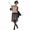 Smiffys Costume coco délurée des années 20, robe, porte-cigarette, collier & coiffe - S