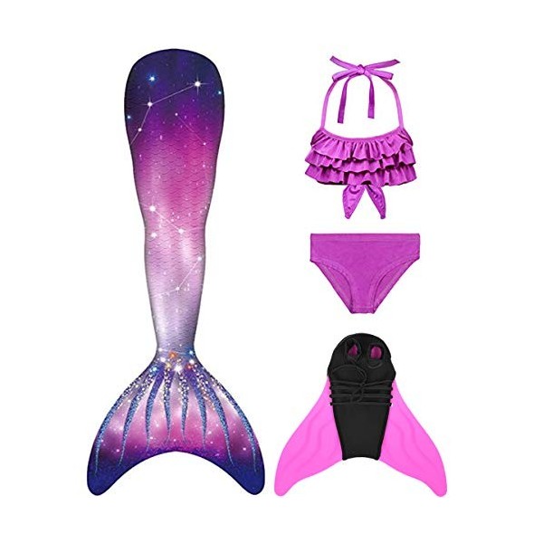 shepretty Queues de Sirène Mermaid Bikini Maillots de Bain Costume Cosplay pour Filles，xiaofenJCKA17+WJF74,130