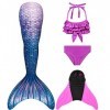 shepretty Queues de Sirène Mermaid Bikini Maillots de Bain Costume Cosplay pour Filles，xiaofenJCKA24+WJF74,130