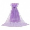 Reine des Neiges Elsa Costume pour fille et enfant Robe en tulle avec accessoires Princesse des Neiges Déguisement Carnaval N