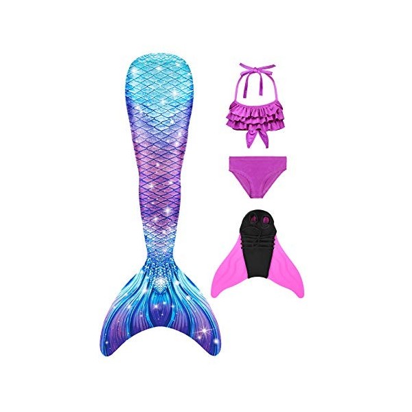 shepretty Queues de Sirène Mermaid Bikini Maillots de Bain Costume Cosplay pour Filles，xiaofenG5,150
