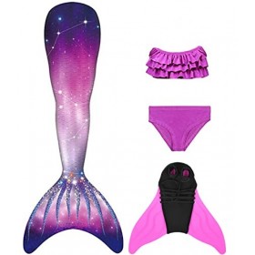 shepretty Queues de Sirène Mermaid Bikini Maillots de Bain Costume Cosplay pour Filles，xiaofenJCKA17+WJF74,140