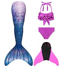 shepretty Queues de Sirène Mermaid Bikini Maillots de Bain Costume Cosplay pour Filles，xiaofenJCKA24+WJF74,120