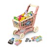 RedCrab Chariot de Courses Enfant, Ensemble de Jeu de Chariot de Courses Comprenant 64 Pièces Produits Dépicerie, Goûter, Fr