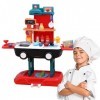 Smartwo Cuisine Loft Cuisine Transformers pour Enfants 2 en 1, Mini Dinette de Jeu avec Accessoires, Cadeau danniversaire po