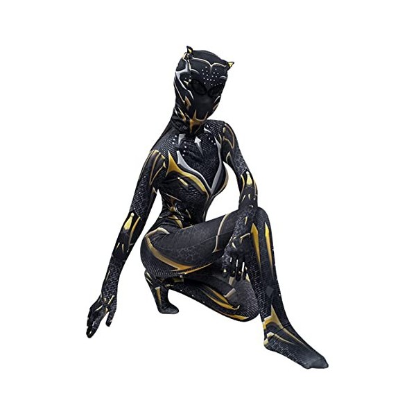MODRYER Filles Femmes Black Panther Shuri Costume Outfit Body avec Masque Superhero Cosplay Combinaison Avenger Halloween Mas
