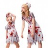 IKAL Filles Zombie Sanglant Infirmière Costume Halloween Enfants Walking Dead Outfit Maman et Moi Hôpital Travailleur Uniform