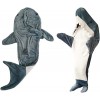 IDAHSOR Sac de Couchage pour Requins Super Doux Douillet Flannel Hoodie Shark Tail Wearable Shark Blanket for Boys Girls Cosp