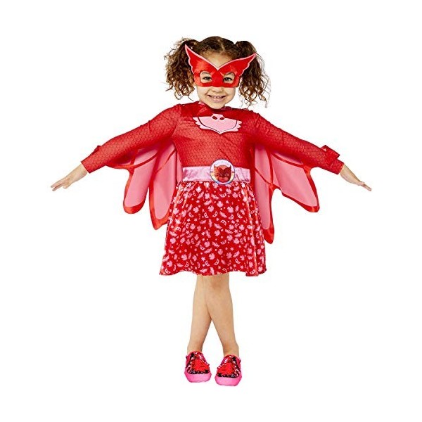 amscan Girls Child PJ Masks Owlette Fancy Dress Costume Years, 9908862, Rouge, Age: 6-8 Ans