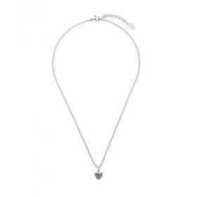 s.Oliver 2036826 Collier avec pendentif en acier inoxydable pour fille avec cristal 37 + 3 cm Argenté Cœur Livré dans une boî