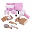 Mecotecn 12Pcs Maquillage Enfant Jouet Fille, Malette Maquillage pour Enfant en Bois Jeu dImitation Kit de Maquillage Princes