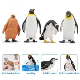 TOYMANY Lot de 12 figurines danimaux pingouin Antarctique - Polar - Jouet dhiver - Petits animaux - Animaux en plastique - 
