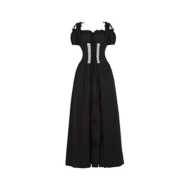 Jutrisujo Médiévale Renaissance Robes Maxi Parti Costume Vintage Déguisements Halloween Gothique Femmes Cosplay Déguisement C